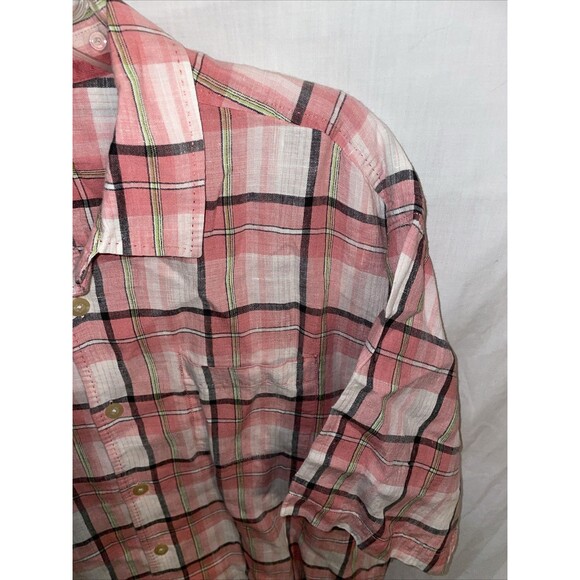 Tommy Bahama Men’s Casual Shirt Size XL Pink Plaid 100% Linen Beach Cruise - Picture 4 of 12